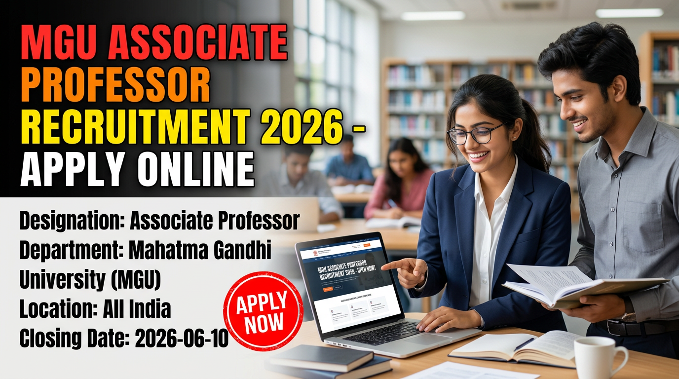 MGU Associate Professor Recruitment 2026 notification for 1 post with application deadline June 10, 2026