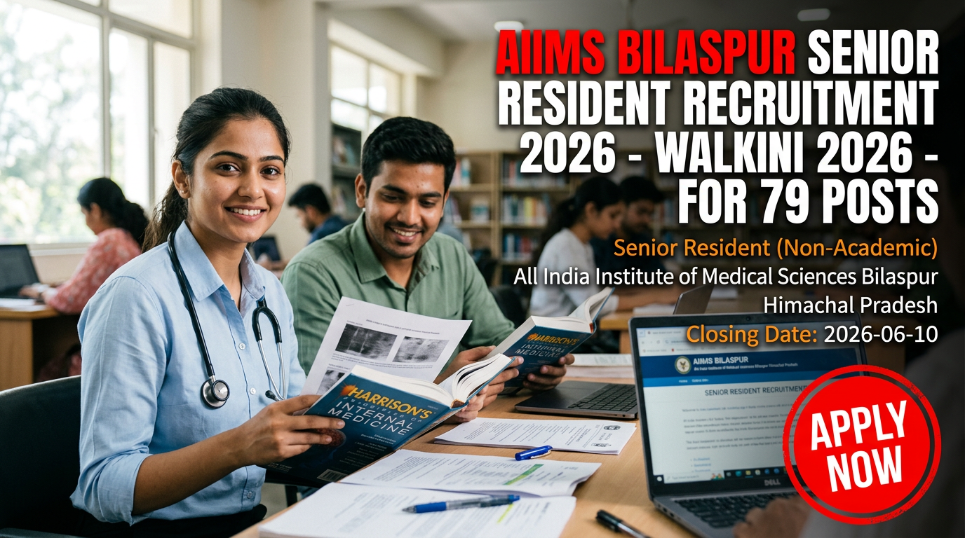 AIIMS Bilaspur Senior Resident Recruitment 2026 notification for 79 medical posts