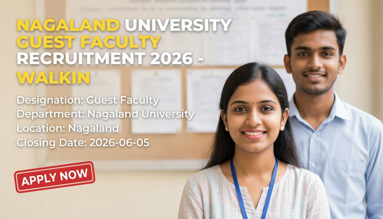 Nagaland University Guest Faculty Recruitment 2026 notification for 2 posts in Women's Studies