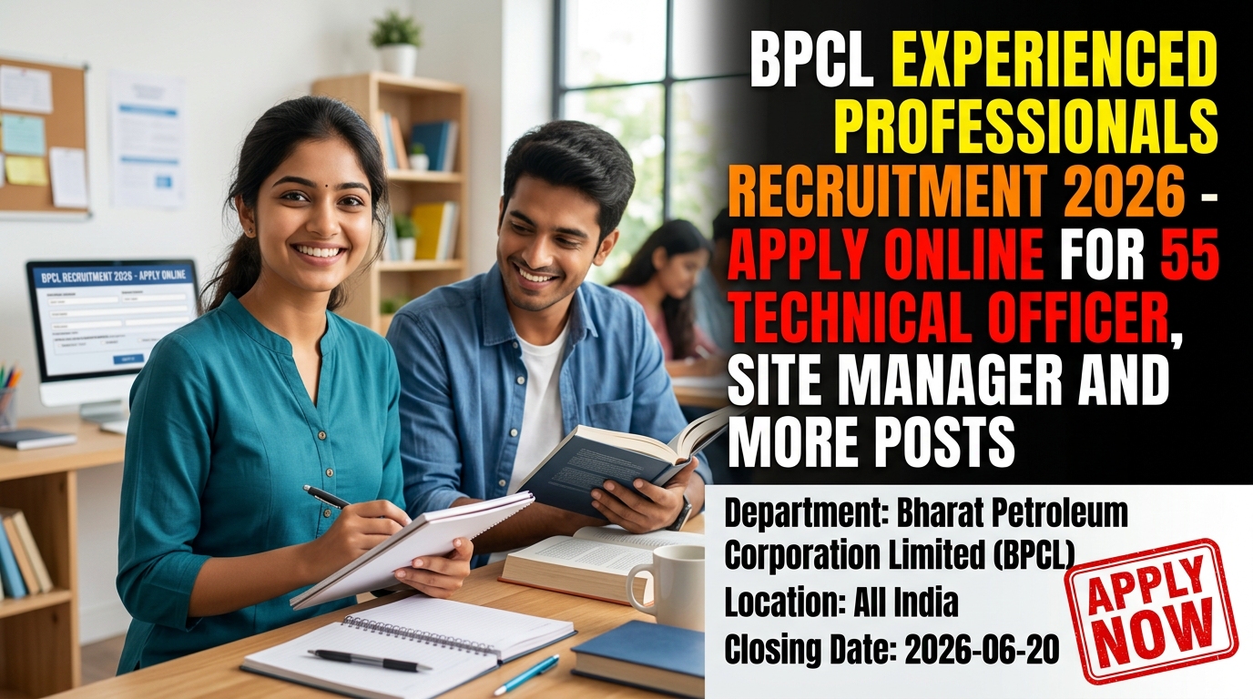 BPCL Experienced Professionals Recruitment 2026 notification for 55 technical and managerial posts