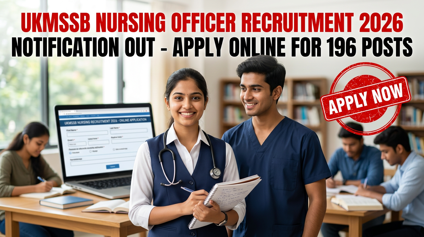 UKMSSB Nursing Officer Recruitment 2026 notification for 196 vacancies