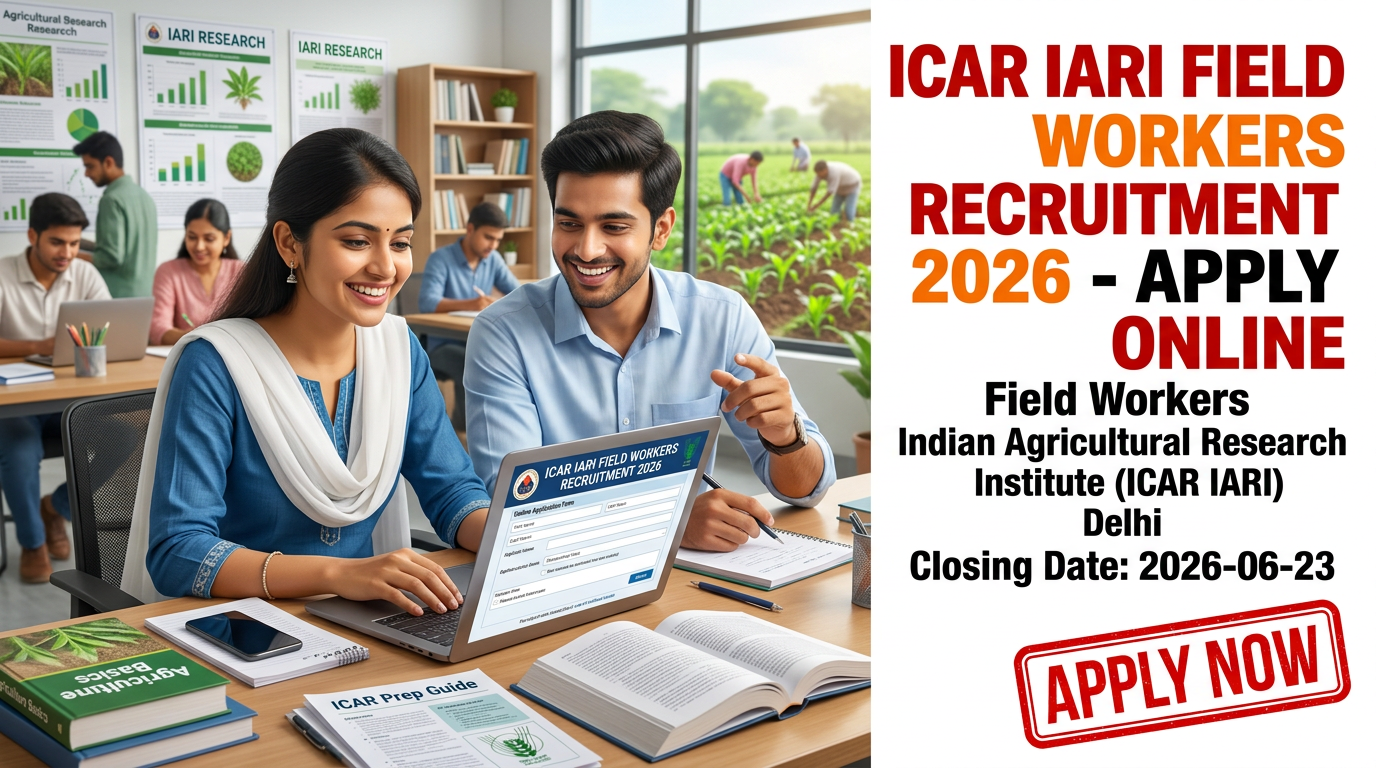 ICAR IARI Field Workers Recruitment 2024 official notification for 4 vacancies