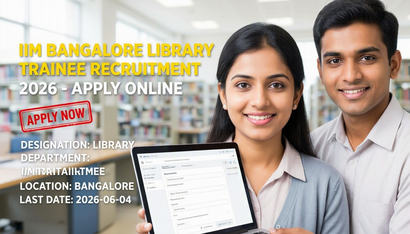 IIM Bangalore Library Trainee Recruitment 2026 notification for 4 positions