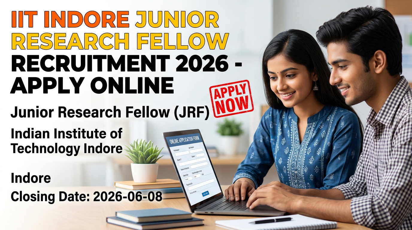 IIT Indore Junior Research Fellow recruitment 2026 notification for 1 vacancy