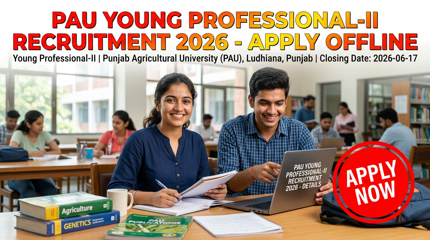 Punjab Agricultural University Young Professional-II recruitment 2026 notification
