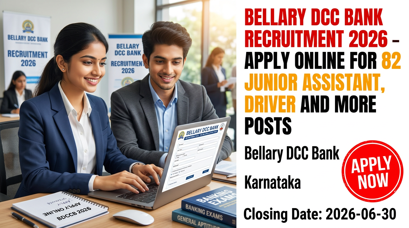 Bellary DCC Bank recruitment 2026 notification for 82 various posts