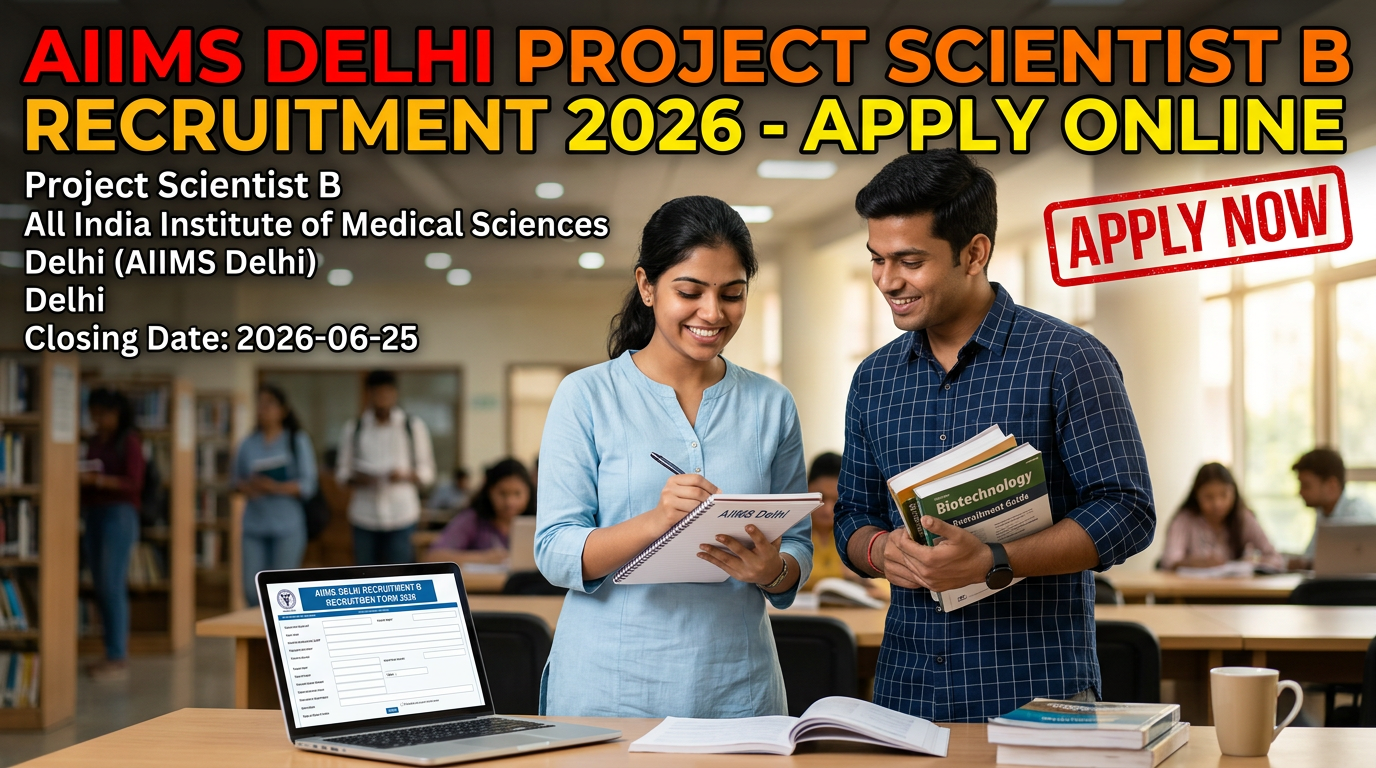 AIIMS Delhi Project Scientist B Recruitment 2026 official notification and application details