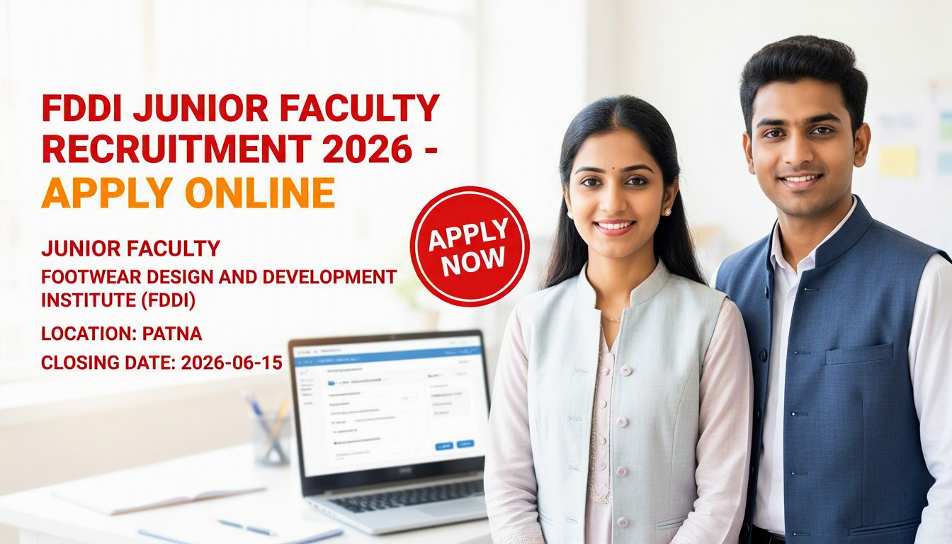 FDDI Junior Faculty Recruitment 2026 notification for 2 positions at Patna campus