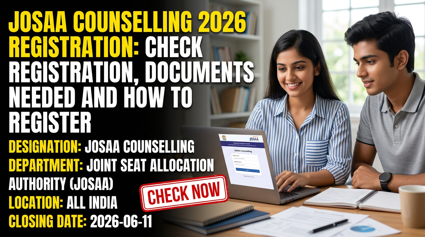 JoSAA Counselling 2026 registration process for engineering admissions in IITs NITs IIITs GFTIs