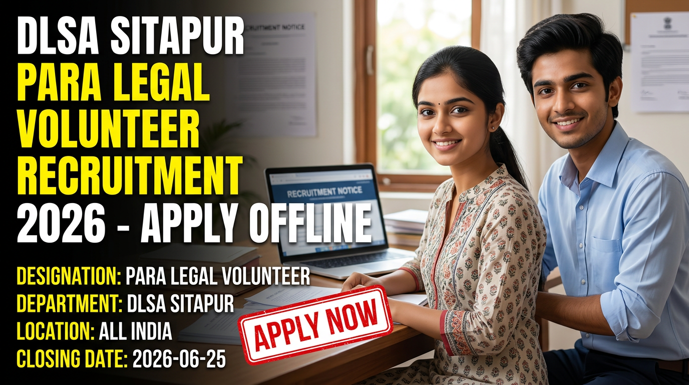 DLSA Sitapur Para Legal Volunteer Recruitment 2026 official notification