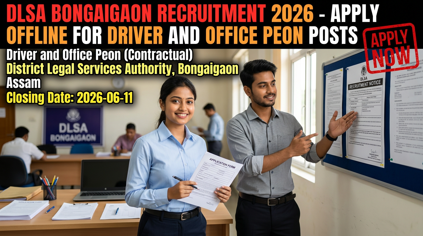 DLSA Bongaigaon Driver and Office Peon Recruitment 2026 notification