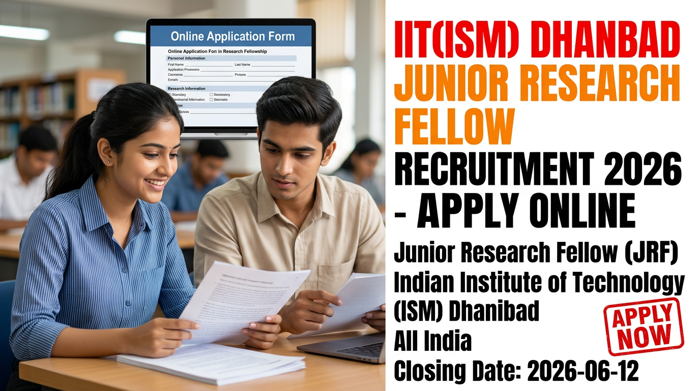 IIT ISM Dhanbad Junior Research Fellow recruitment notification 2026