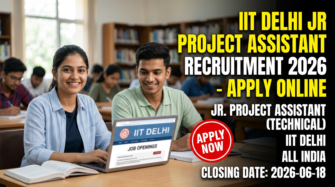IIT Delhi Junior Project Assistant Technical Recruitment 2026 notification