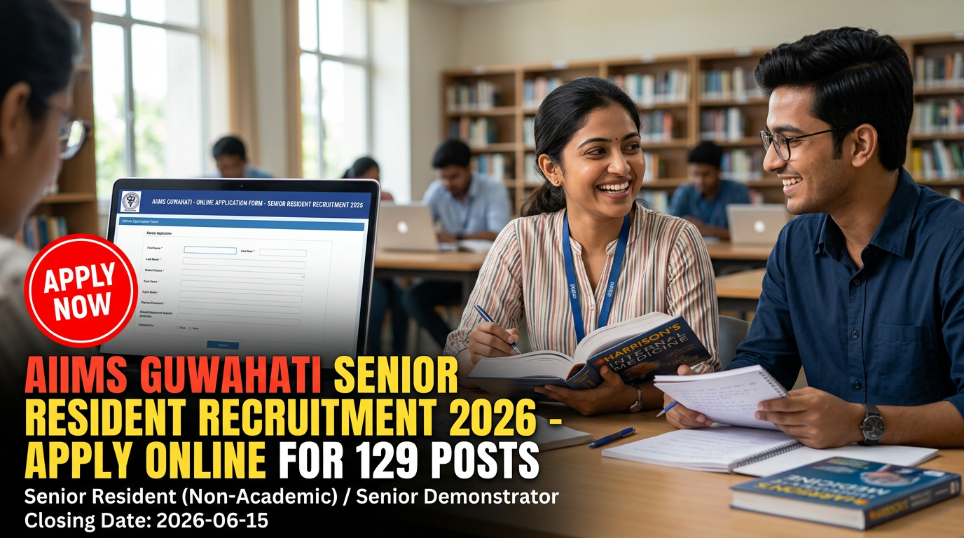 AIIMS Guwahati Senior Resident Recruitment 2026 notification for 129 medical positions