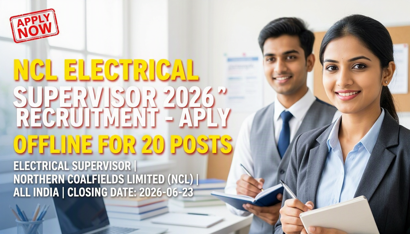 Northern Coalfields Limited NCL Electrical Supervisor Recruitment 2026 notification for retired employees