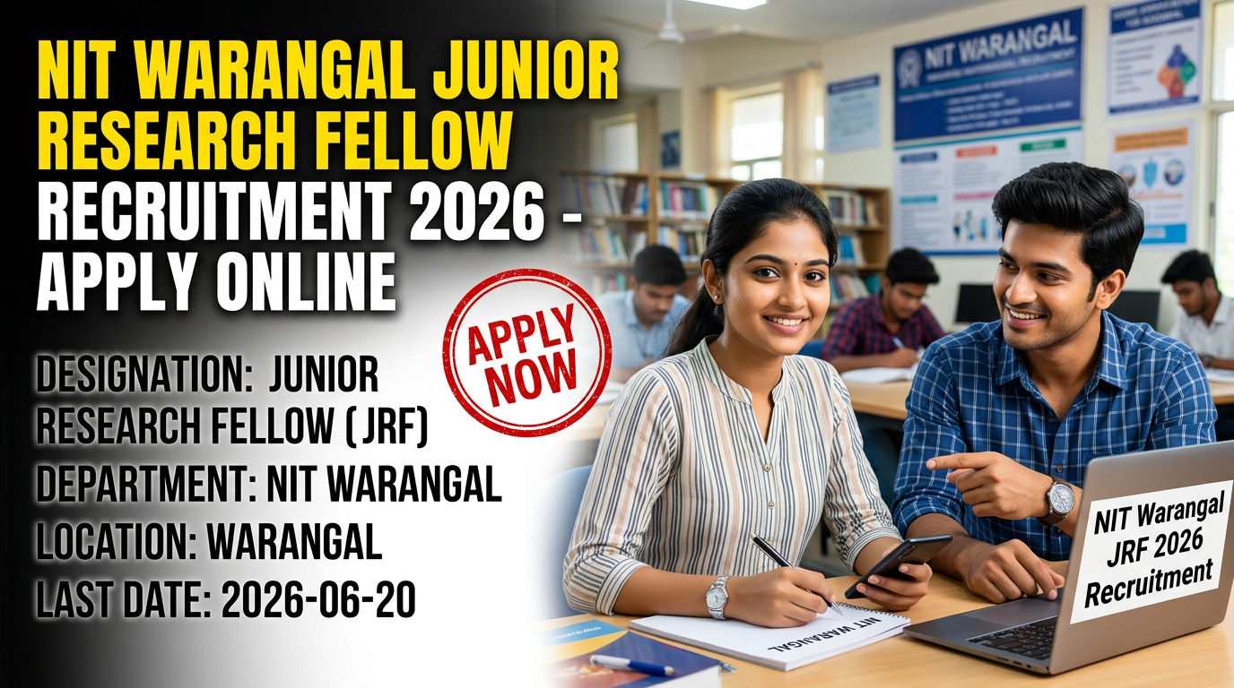 NIT Warangal Junior Research Fellow recruitment notification 2026 for mechanical manufacturing engineering position