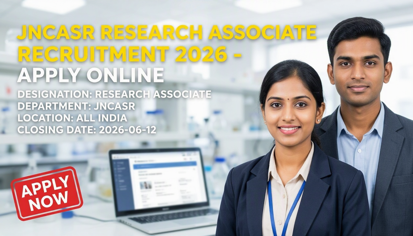 JNCASR Research Associate Recruitment 2026 notification for Chemical Science PhD candidates