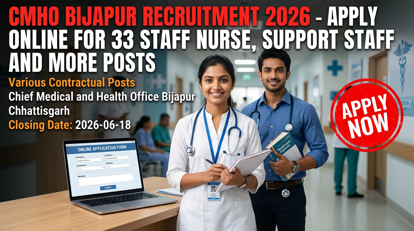 CMHO Bijapur Recruitment 2026 notification for 33 contractual healthcare positions