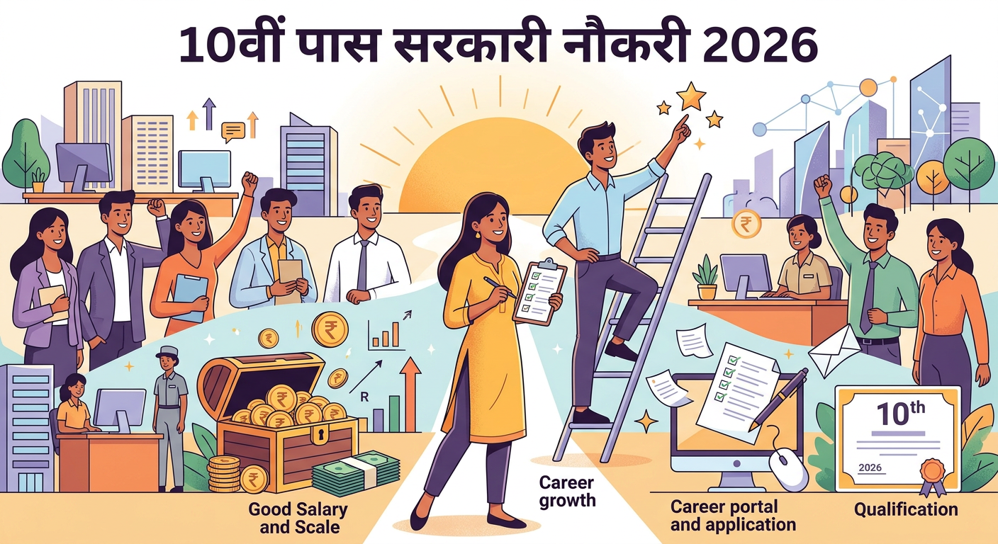 10वीं पास सरकारी नौकरी 2026: बेहतरीन अवसर, सैलरी और योग्यता