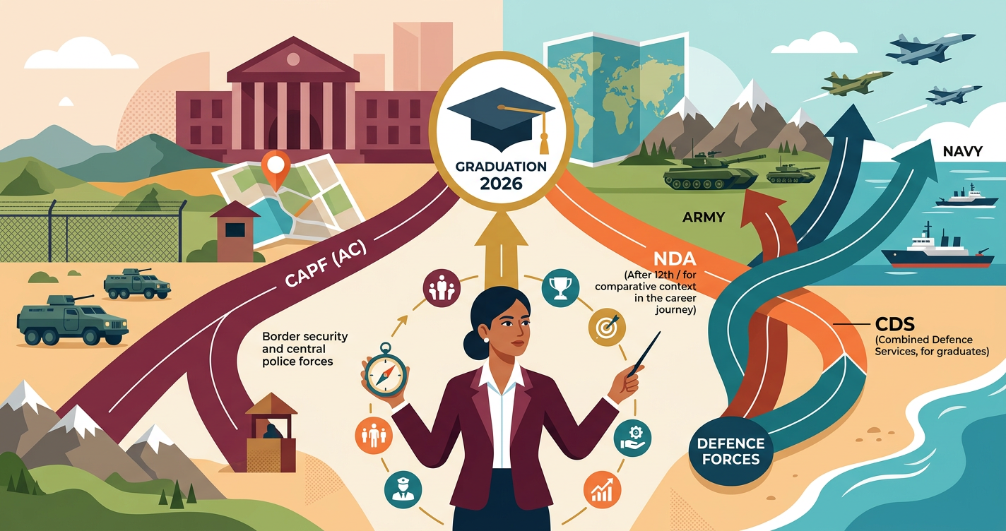 CAPF (AC) vs NDA vs CDS: Best Defence Career After Graduation in 2026