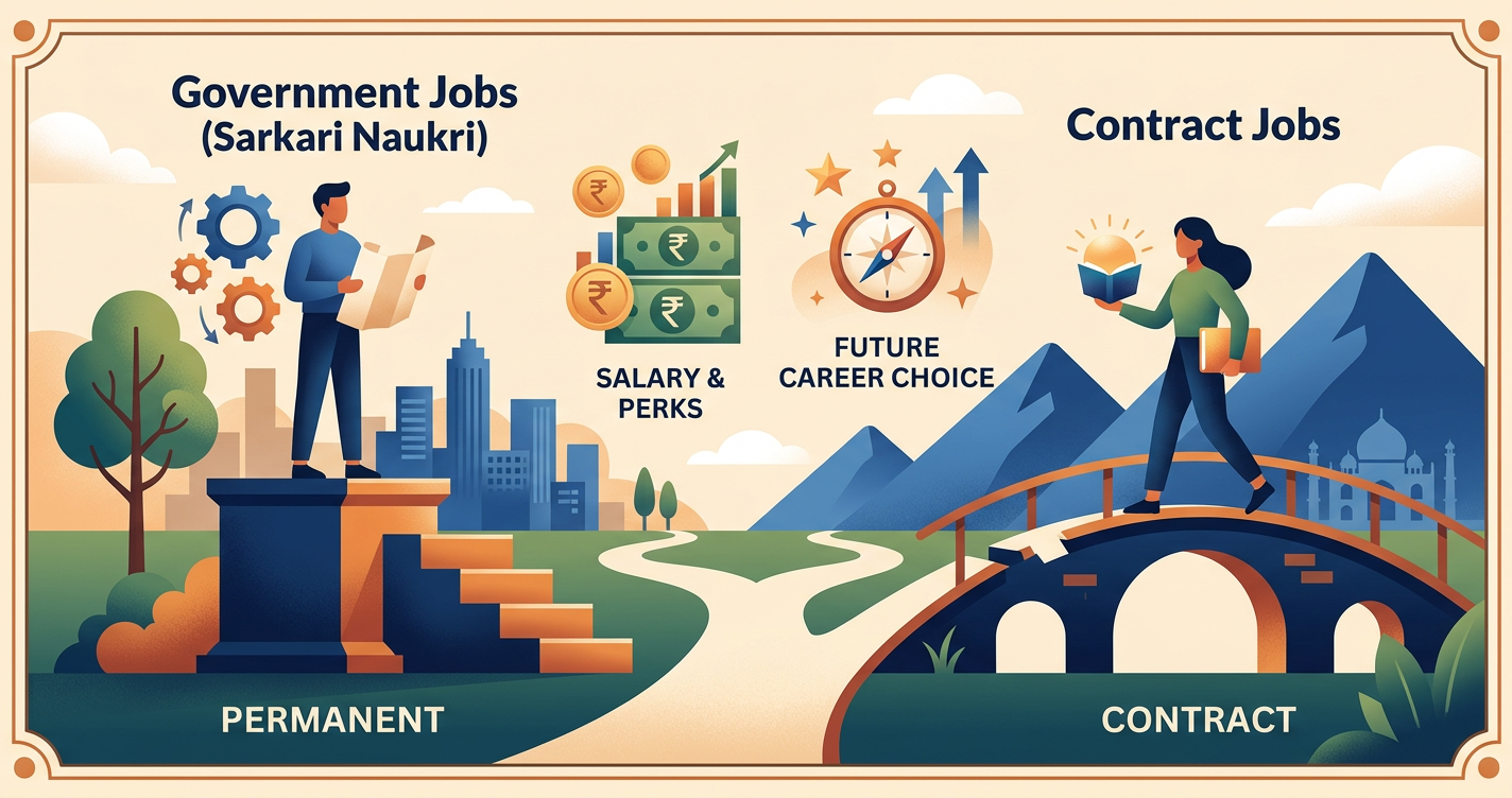 Contract vs Permanent Government Jobs in India: Salary, Stability & Your Career Choice