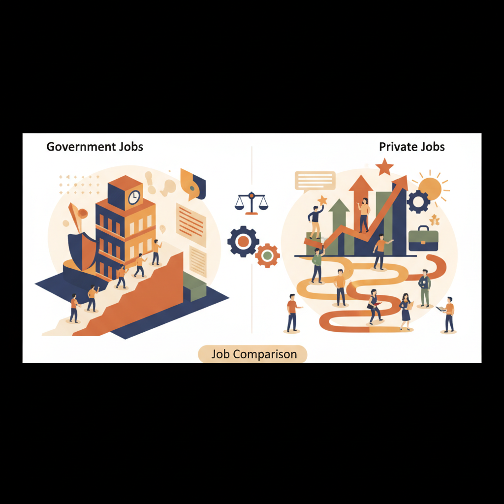 Here's an illustration that fits your description for the blog article "Government vs Private…
