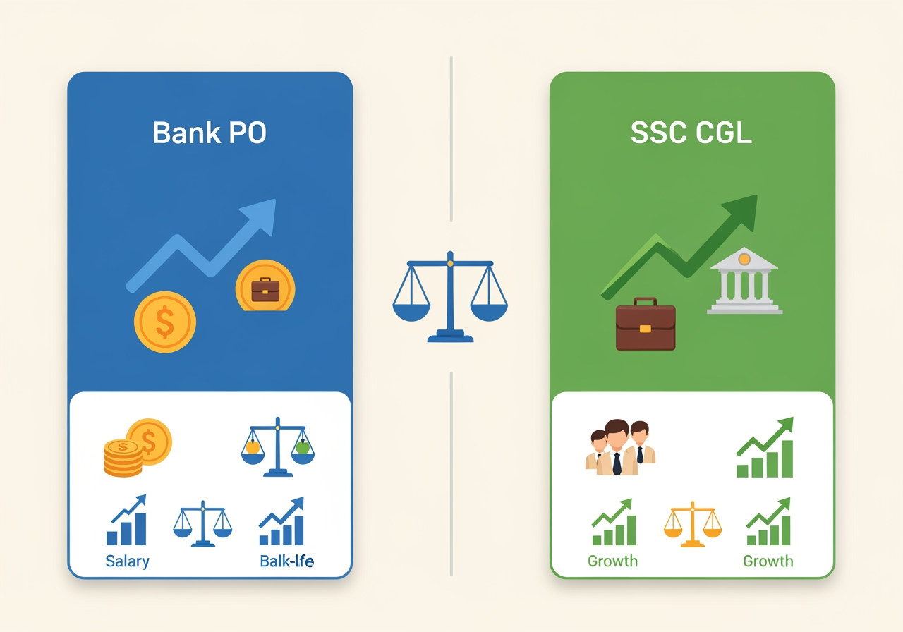 Bank PO vs SSC CGL 2026: Growth, Salary &amp;amp; Work-Life Balance