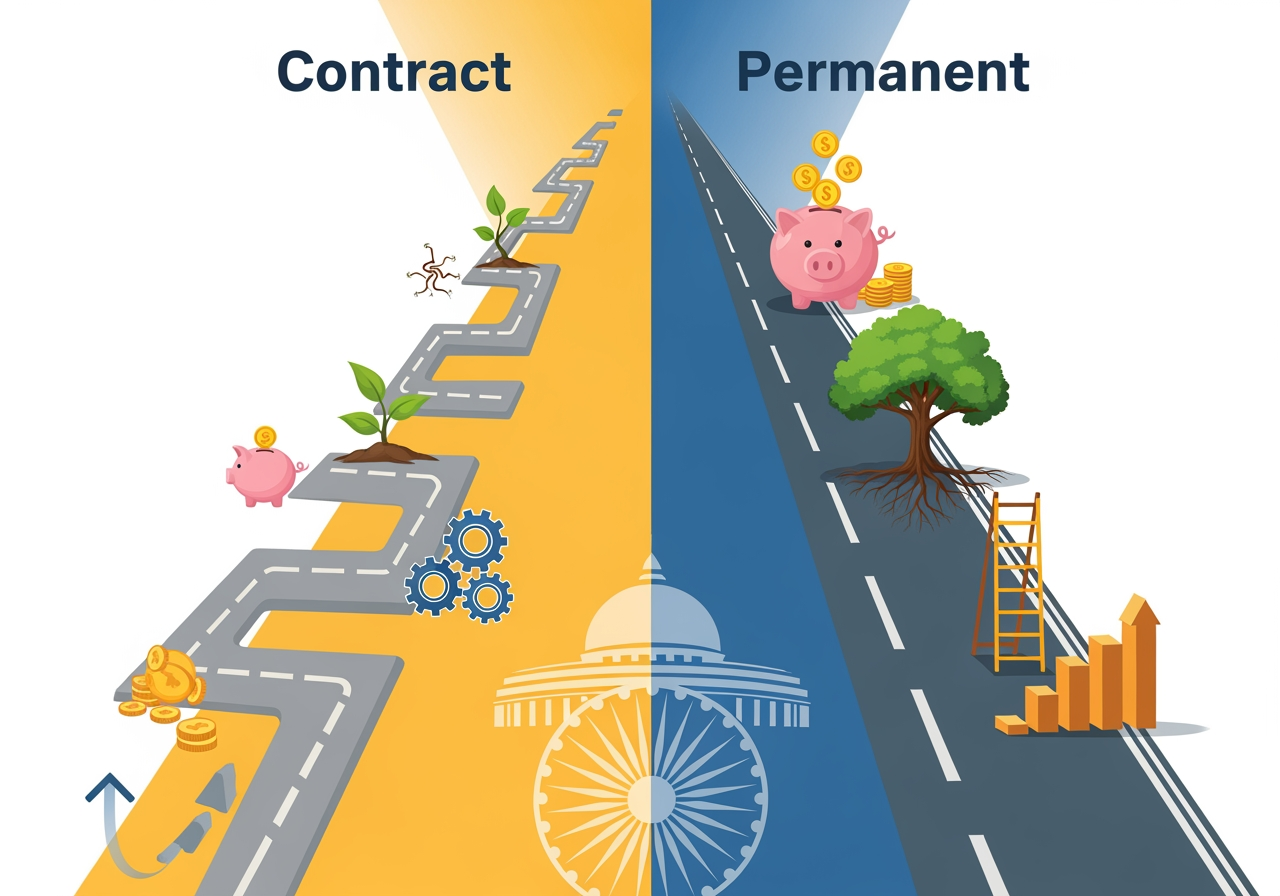 Contract vs Permanent Government Jobs in India: Salary, Stability &amp;amp; Your Career Choice