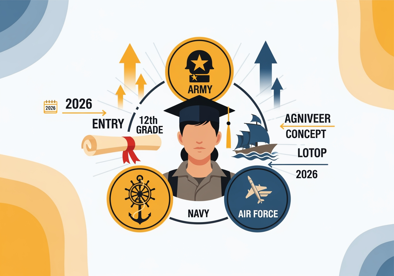 Defence Jobs After 12th in 2026: Army, Navy, Air Force Agniveer Options