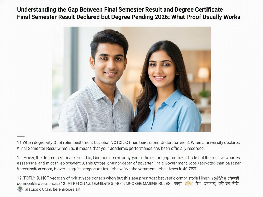 Final Semester Result Declared but Degree Pending 2026: What Proof Usually Works