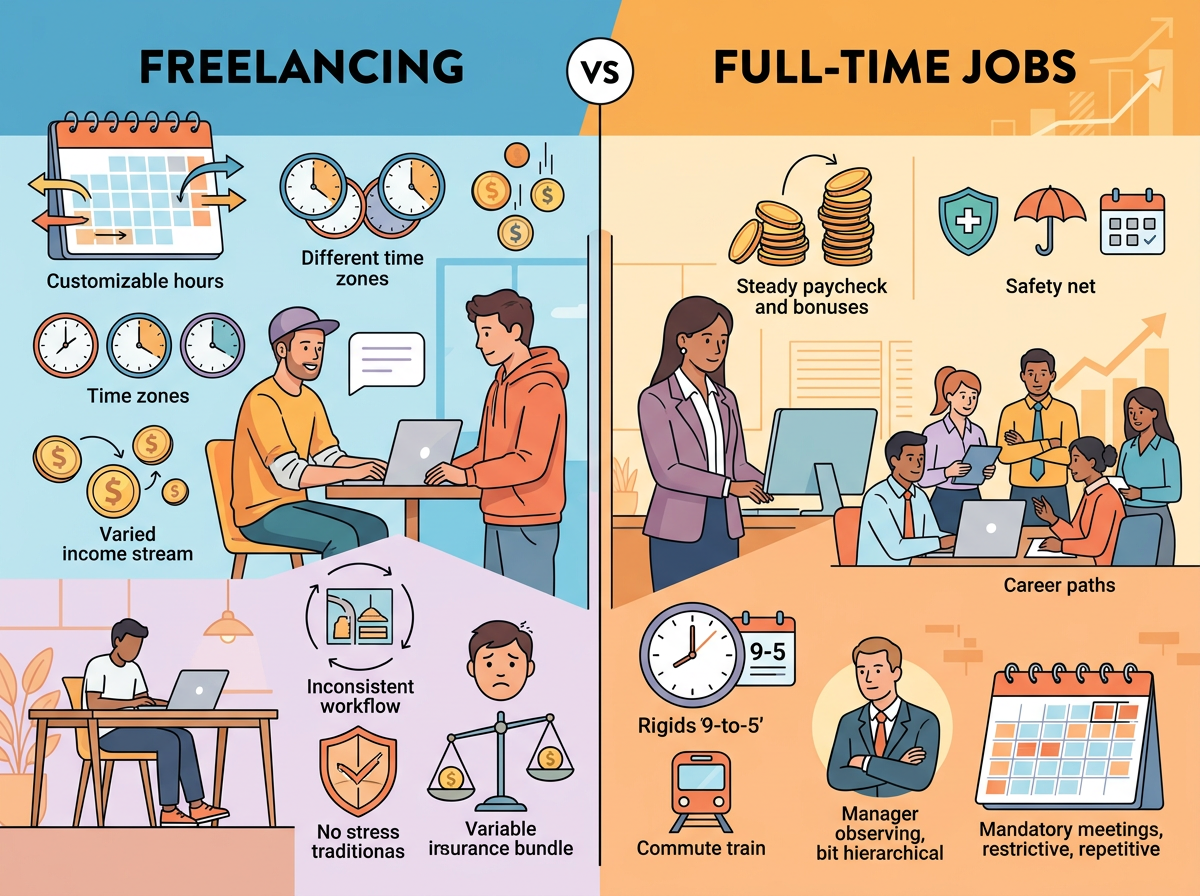 Freelancing vs Full-Time Jobs: Pros and Cons