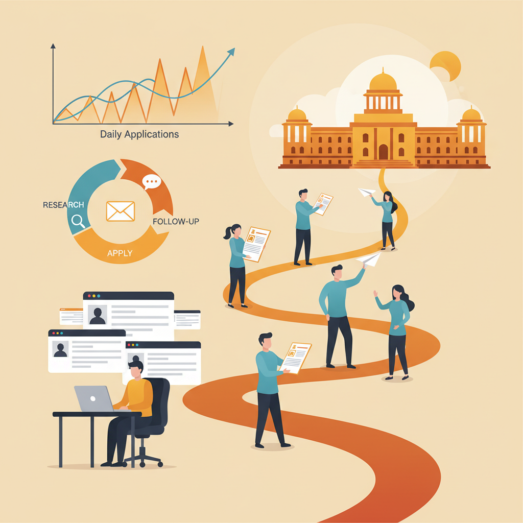 Here's an illustration for your blog post section about how often to apply for jobs daily. It's…