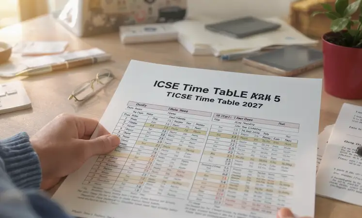 ICSE Time Table 2027 for Class 10 and 12: PDF Download Guide
