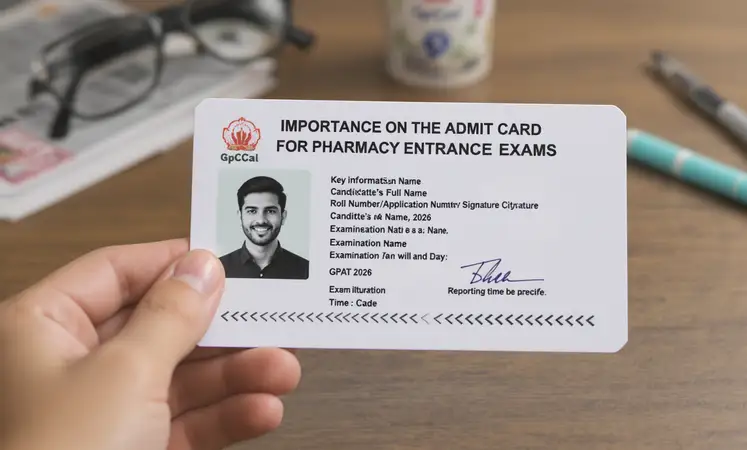 Pharmacy Entrance Admit Card 2026: Download Link & Exam City Slip Guide