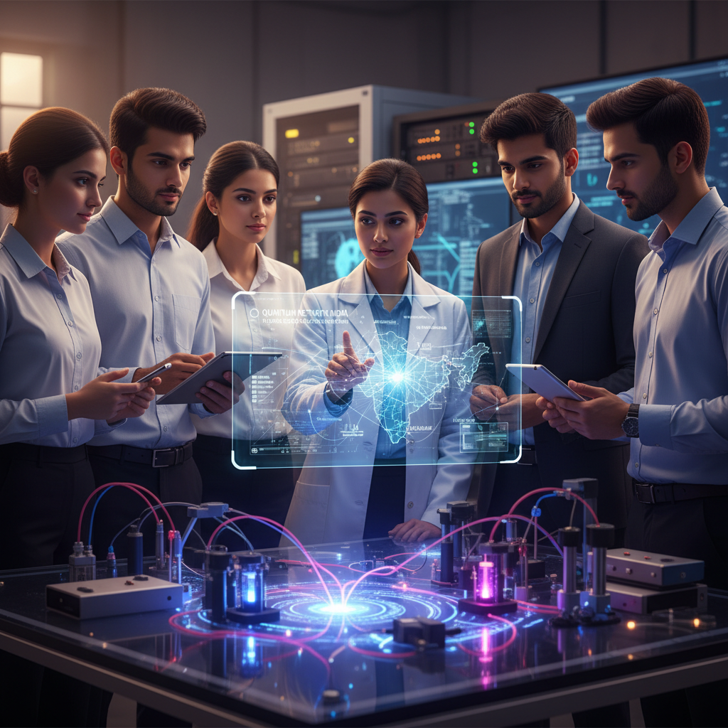 Here's an image for your blog post section on &amp;quot;Quantum Communication in India: QKD, Hubs…