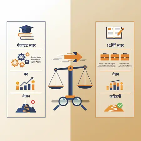 Here's an illustration comparing the graduate and 12th-level RRB NTPC exams for 2026, focusing on…