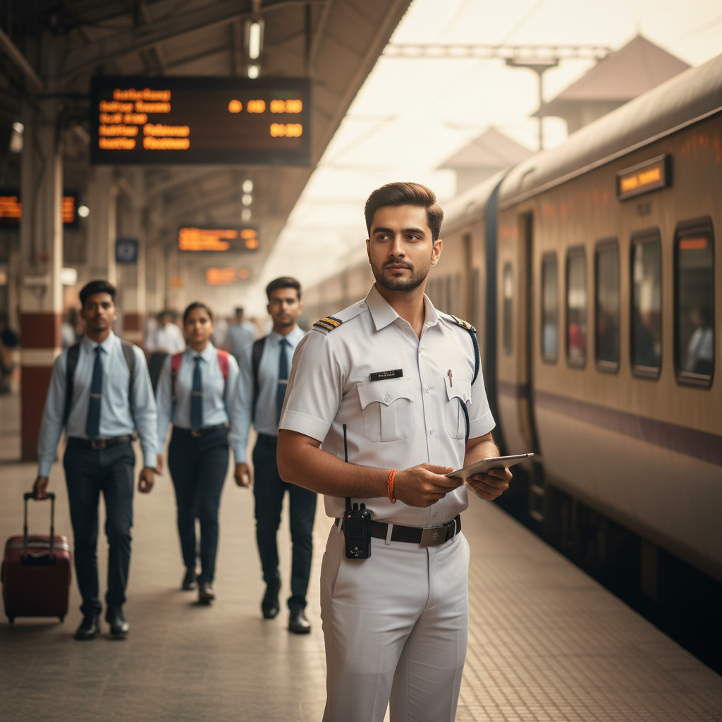 Here's a photorealistic image for your blog post, focusing on the role of a Station Master in the…