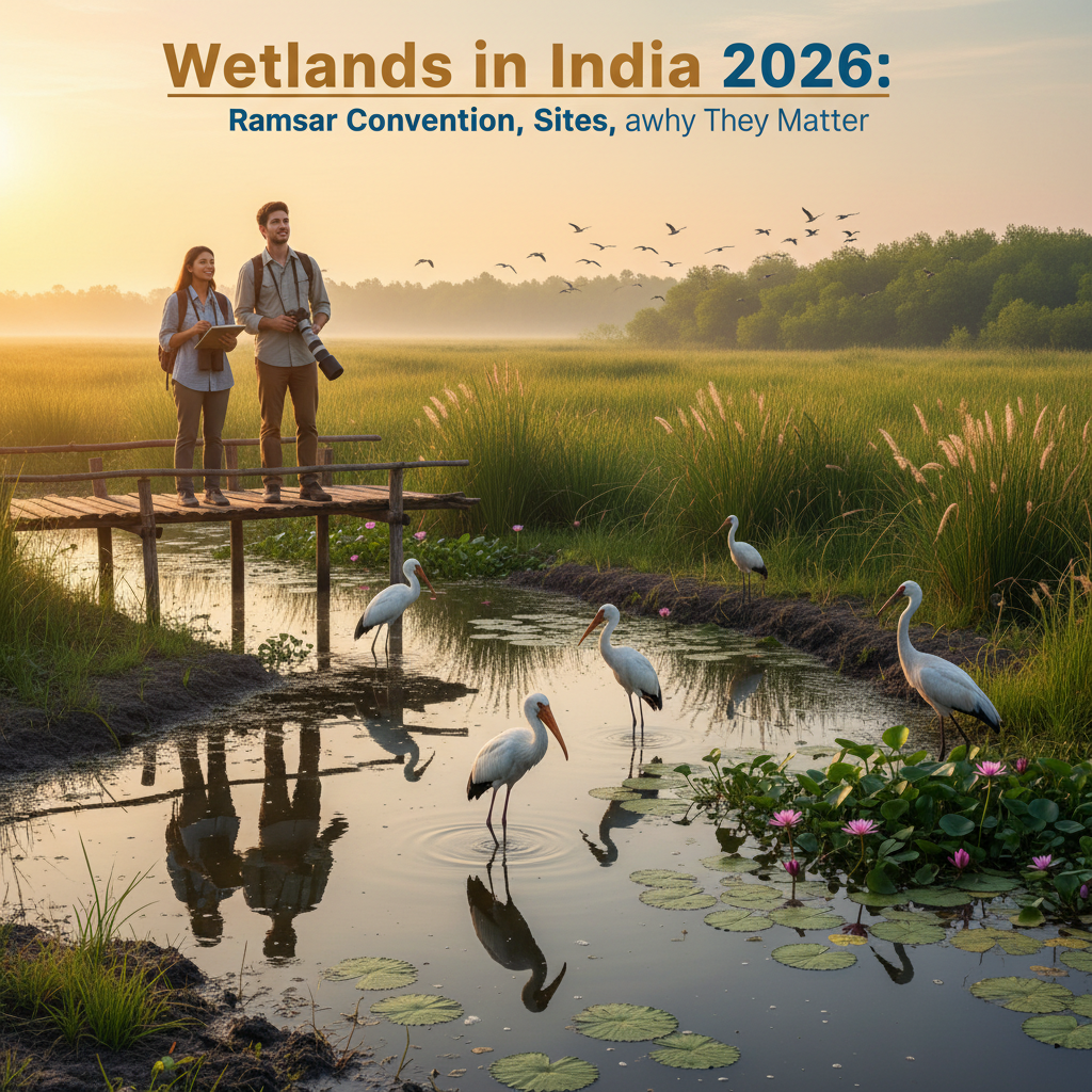 Here is a photorealistic, editorial-quality image of an Indian wetland, suitable for your blog…