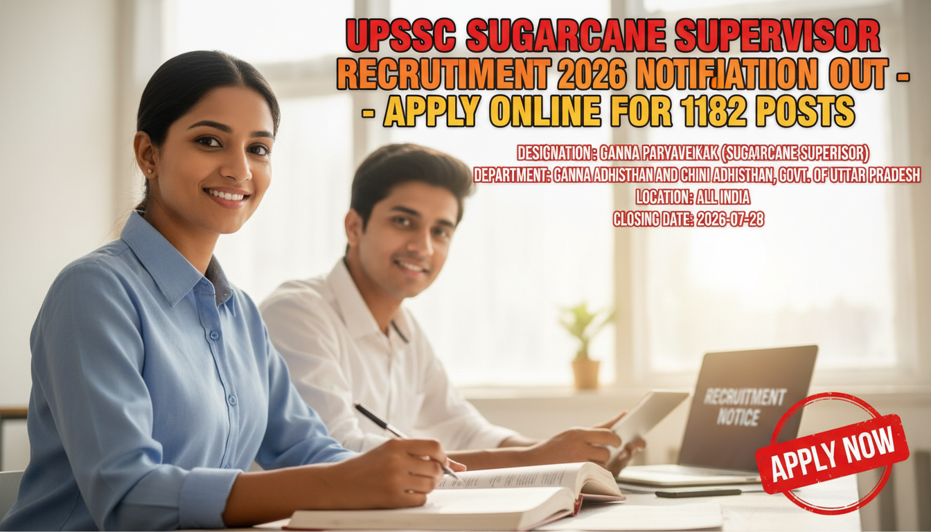 UPSSSC Sugarcane Supervisor Recruitment 2026