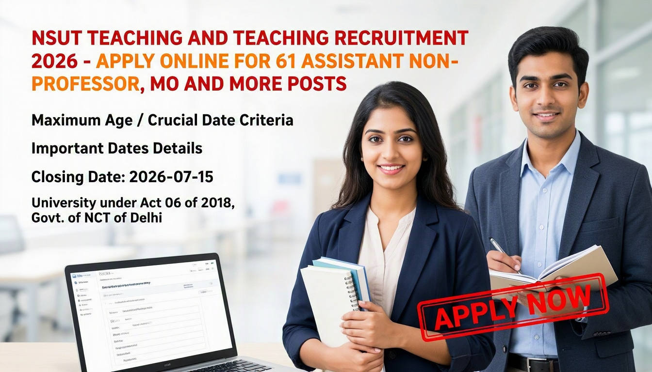 NSUT Delhi teaching and non-teaching recruitment 2026 notification for 3000 posts