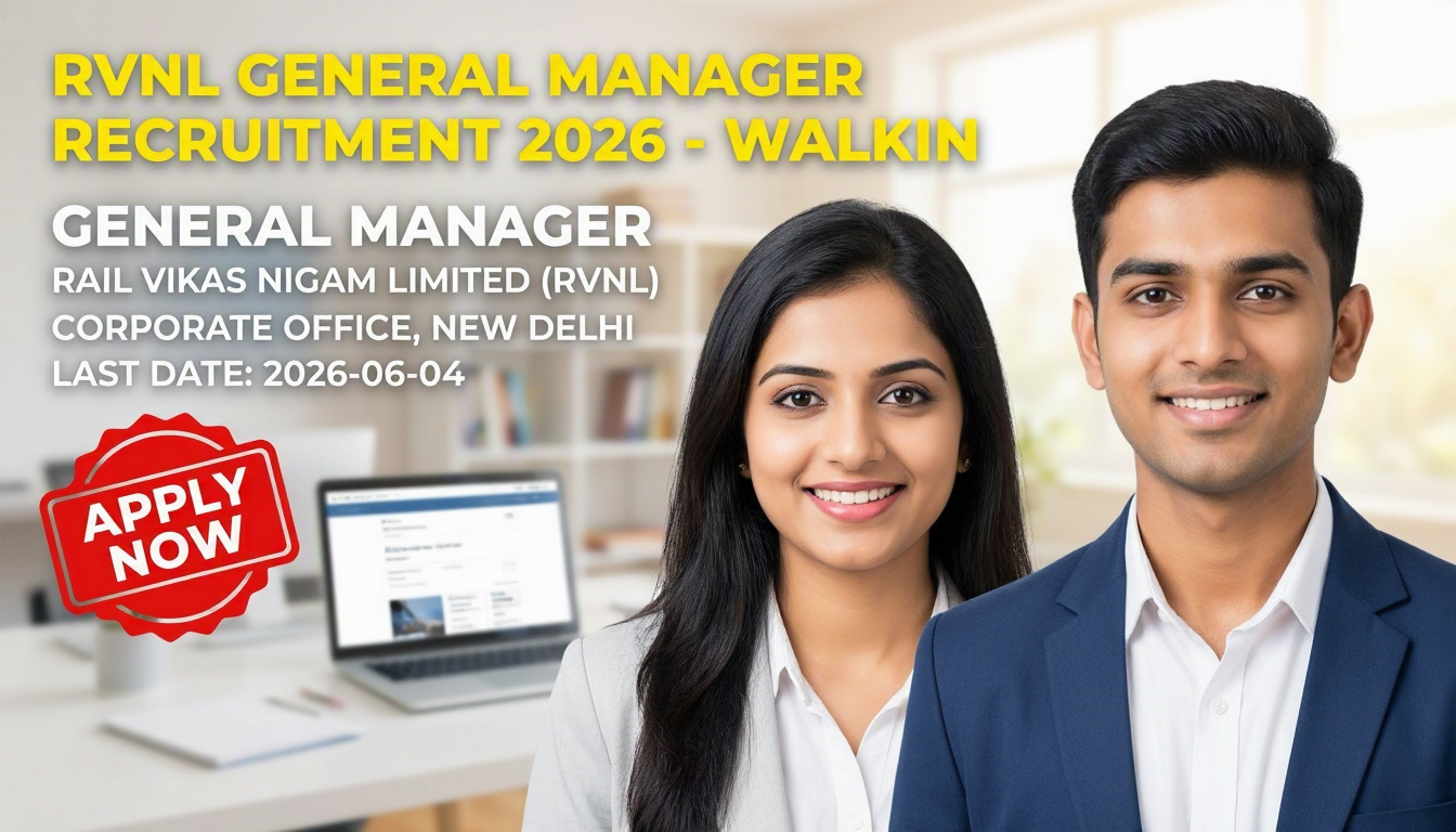 RVNL General Manager Recruitment 2026 walk-in interview notification