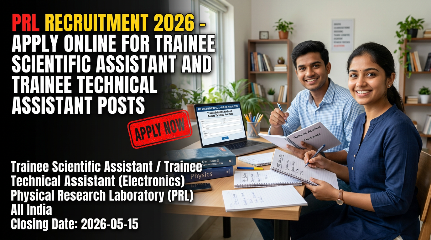 Physical Research Laboratory (PRL) Trainee Scientific and Technical Assistant recruitment