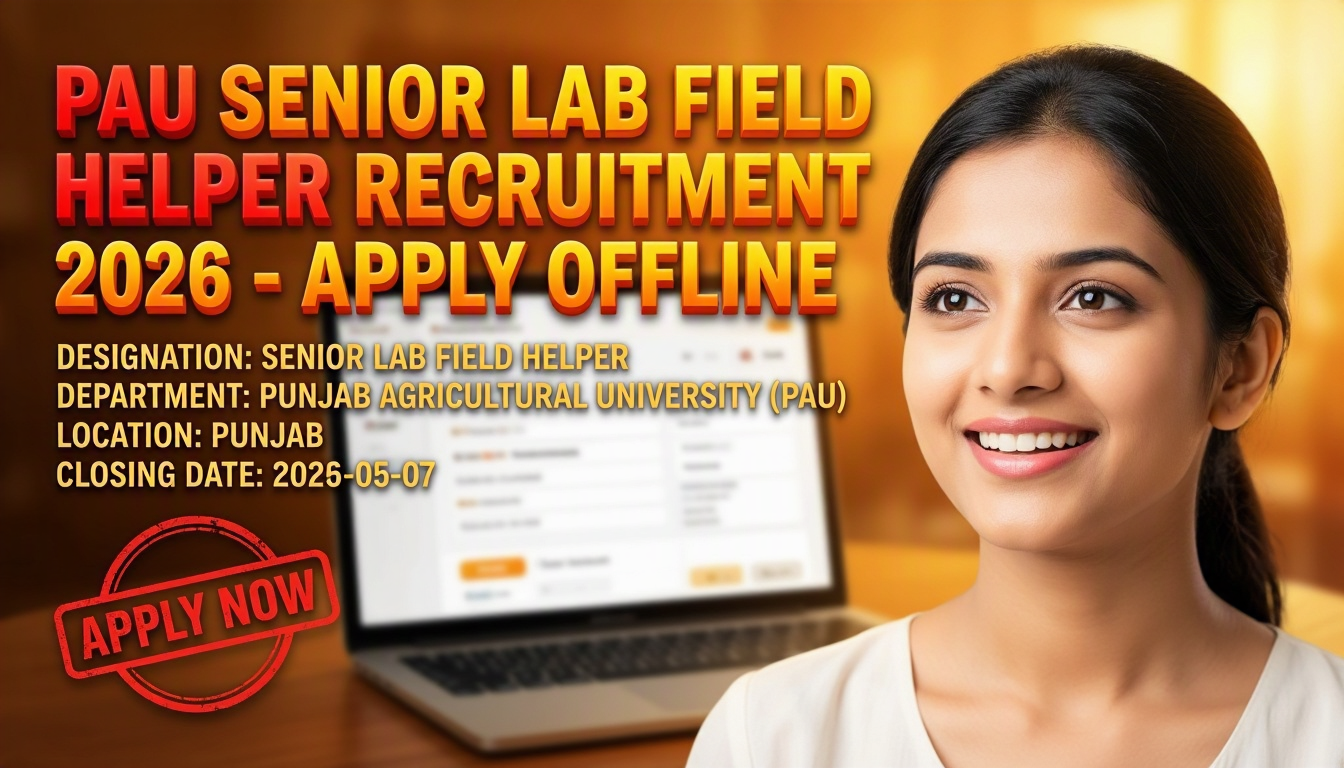 Punjab Agricultural University (PAU) Senior Lab Field Helper recruitment