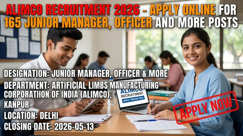 ALIMCO Recruitment 2026 for Junior Manager and Officer posts