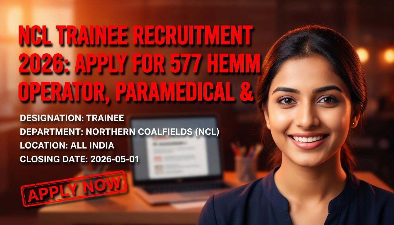 Northern Coalfields (NCL) Trainee Recruitment 2026