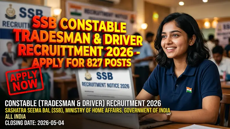 Sashastra Seema Bal (SSB) Constable Tradesman & Driver Recruitment 2026