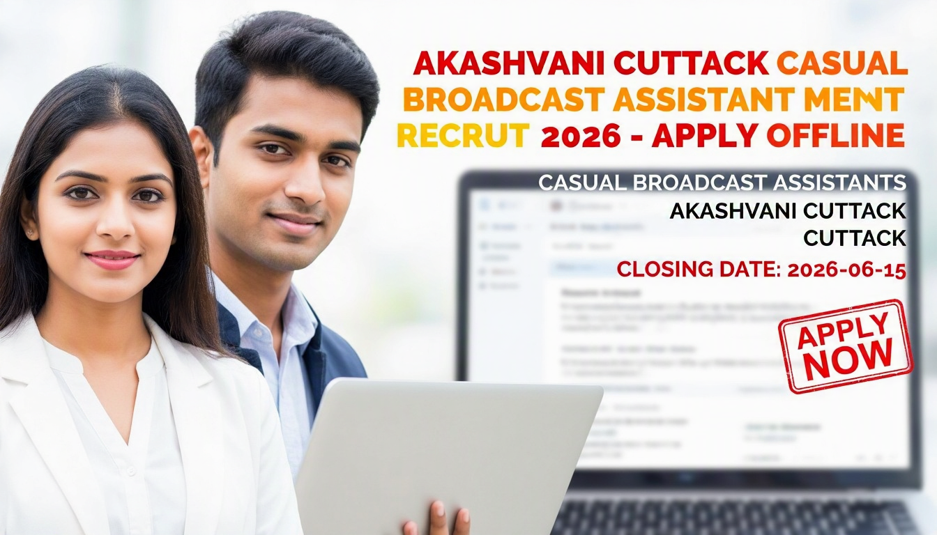 Akashvani Cuttack Casual Broadcast Assistants Recruitment 2026 notification