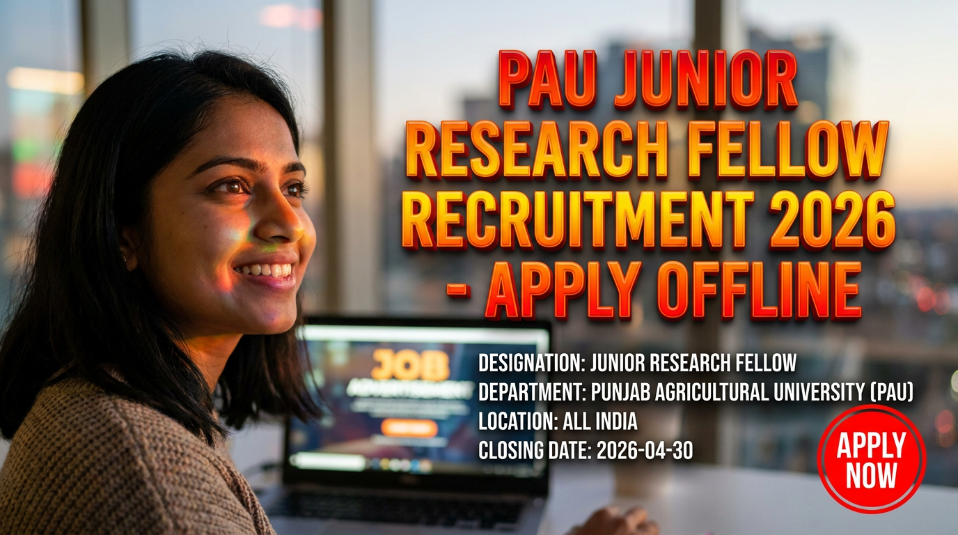 Punjab Agricultural University (PAU) Junior Research Fellow recruitment