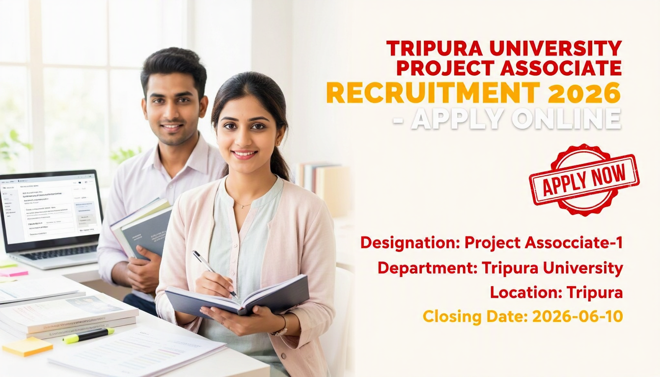 Tripura University Project Associate-1 recruitment notification 2026