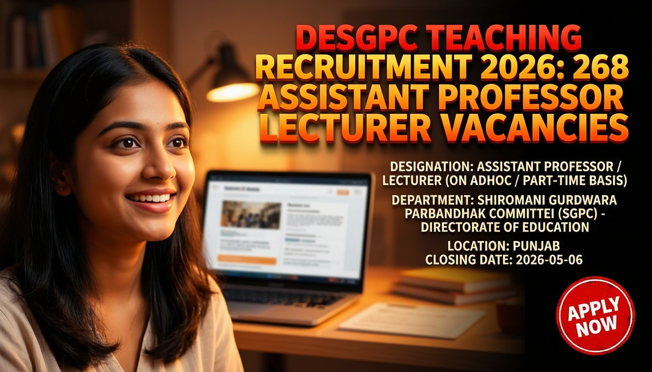 DESGPC Teaching Recruitment 2026 Assistant Professor Lecturer